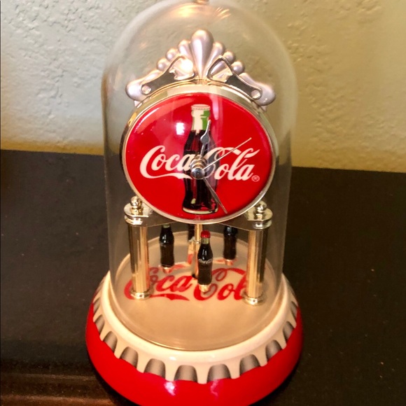 Coca Cola Other Desk Dome Clock Spinning Coke Bottles Poshmark